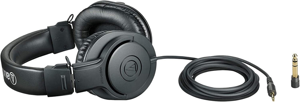Audio-Technica ATH-M20x Professional Studio Monitor Headphones, Black (AUD ATHM20X)