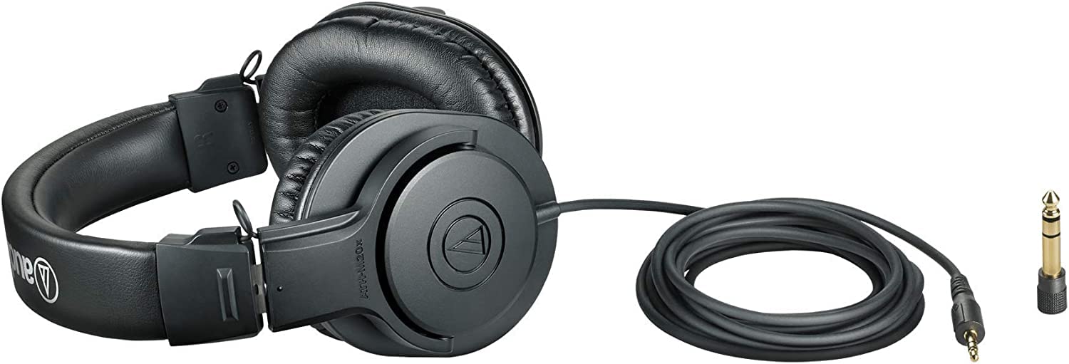 Audio-Technica ATH-M20x Professional Studio Monitor Headphones, Black (AUD ATHM20X)
